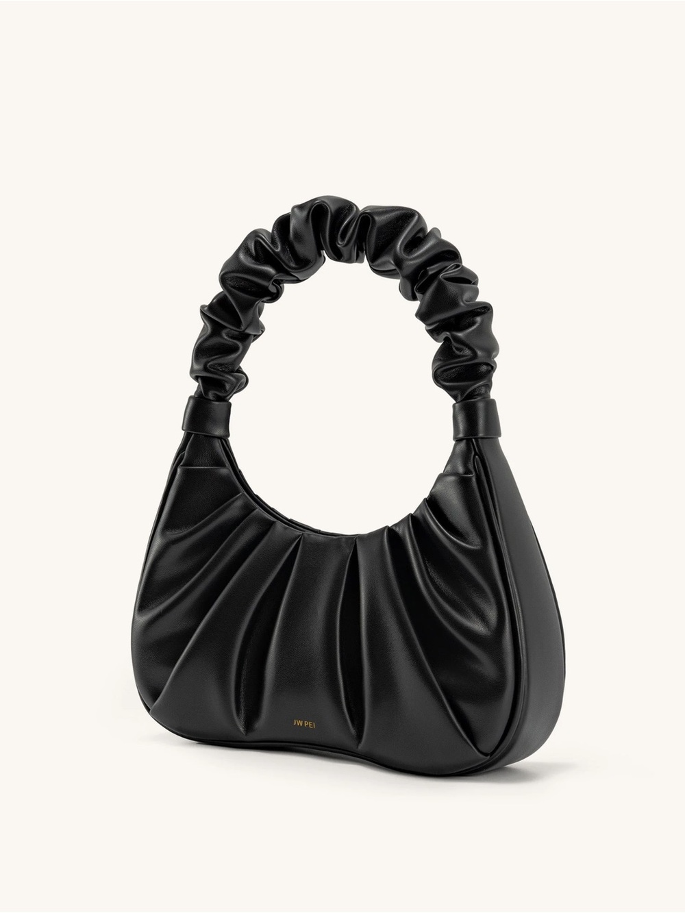NEW WITH TAGS JW PEI Black Ruched-Top Shoulder Bag